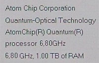 Atom Chip Corporation Reveal Ultra Fast 6.8GHz Laptop