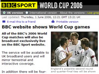 BBC World Cup Online Via Broadband