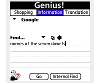 Genius! Internet App For Palm Treos: Review (83%)