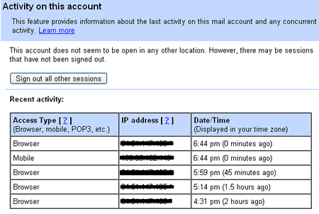 Google Adds Activity Logging to GMail