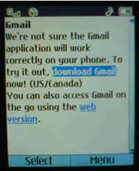 Gmail Java Mobile IS Available Outside US
