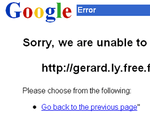 Google: Old School Error Page