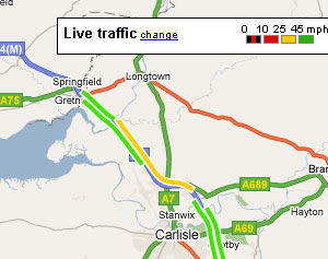 Google Maps Adds Live Traffic updates For England