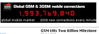 GSM Mobiles Hit The Two Billion Mark