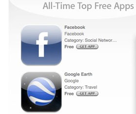 Apple Lists Top 20 Free And Paid iPhone Apps