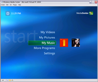 Windows Media Center edition screenshot