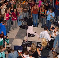 Mobile Clubbing Flashmob Takes Over Liverpool Street