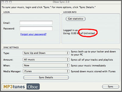 MP3Tunes Oboe: Now Unlimited Free Storage