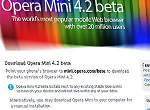 Opera Mini 4.1 Browser Hits Beta