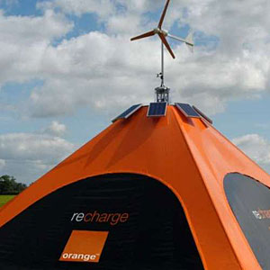 Orange Mobile Recharging Tent For Glastonbury