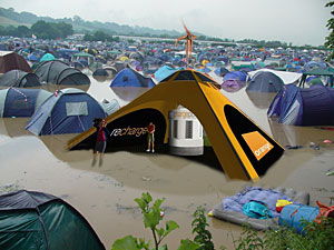 Orange Mobile Recharging Tent For Glastonbury