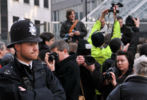 Photographers Protest Outside Scotland Yard