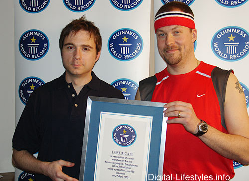 Speed-Typing Guinness World Record Set: Treo 650 Used