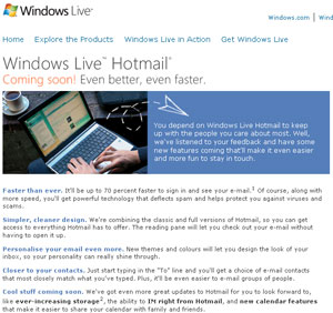 Microsoft Updates Hotmail (Windows Live Hotmail)