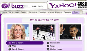 Yahoo: Top Searches of 2008