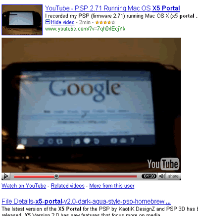 Play YouTube Videos Within Google Search Results